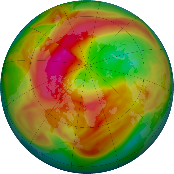 Arctic ozone map for 02 March 2007